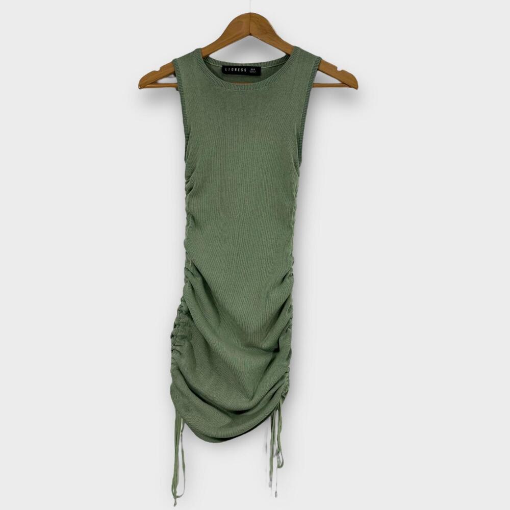 Lioness Princess Polly Women’s Size XXS Green Military Minds Ruched Mini Dress